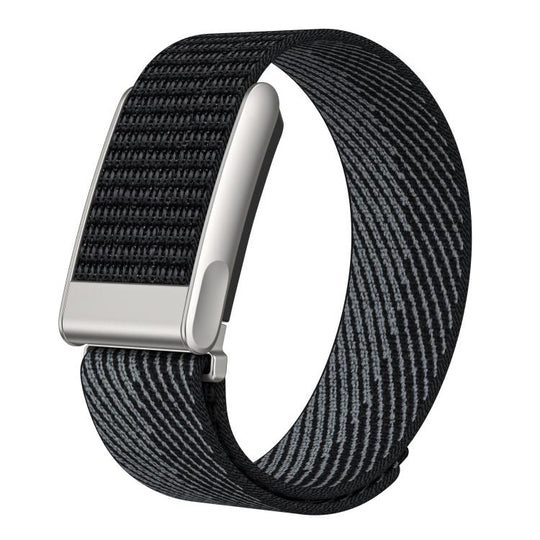 For WHOOP 5.0 Electrocardiogram Dual Color Nylon Hook and Loop Fastener Watch Band(Black Twill)