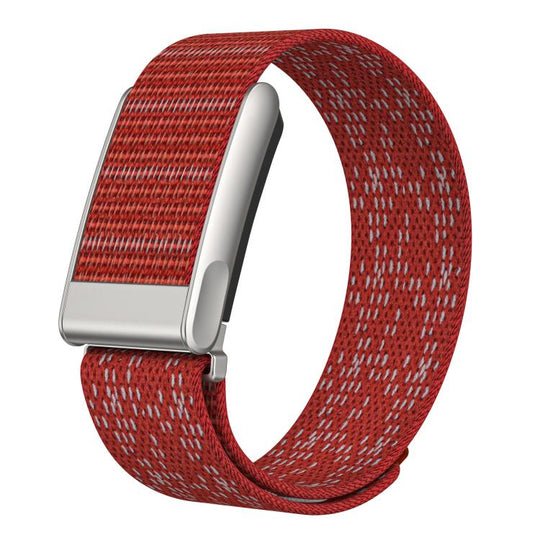For WHOOP 5.0 Electrocardiogram Dual Color Nylon Hook and Loop Fastener Watch Band(Snowflake Red)