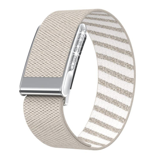 For WHOOP 5.0 Electrocardiogram Single-Row Diamond Elastic Nylon Watch Band(Stone)