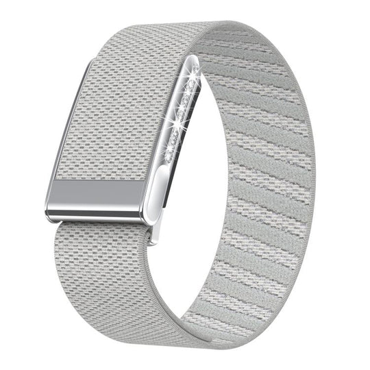 For WHOOP 5.0 Electrocardiogram Single-Row Diamond Elastic Nylon Watch Band(Starlight)