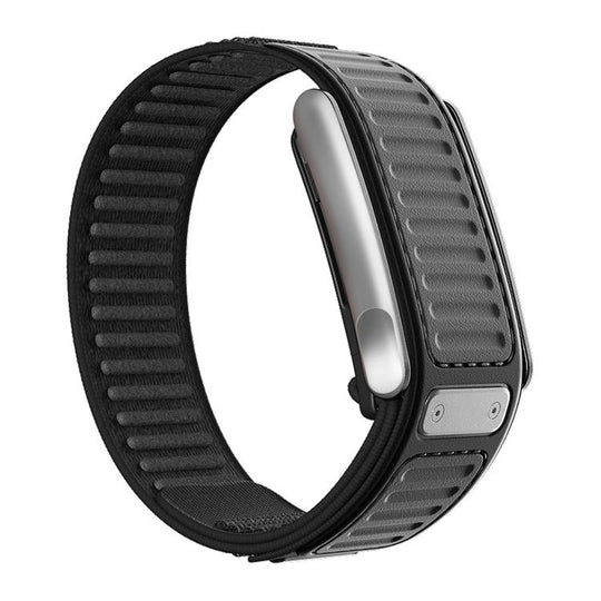 For WHOOP 5.0 Electrocardiogram Quick Dry Two Color Nylon Hybrid Silicone Watch Watch Band(Black)