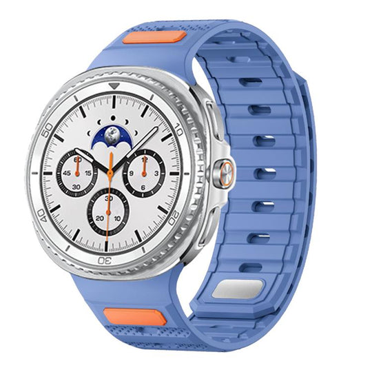 For Galaxy Watch9/8/9 Classic/8 Classic Dot Pattern Magnetic Solid Color Silicone Watch Band(Sapphire)