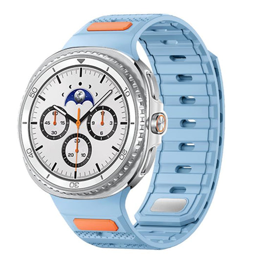 For Galaxy Watch9/8/9 Classic/8 Classic Dot Pattern Magnetic Solid Color Silicone Watch Band(Light Blue)