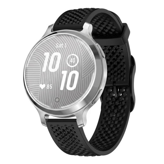 For Garmin Lily 2 Honeycomb Mesh Pin Buckle Solid Color Silicone Watch Band(Black)