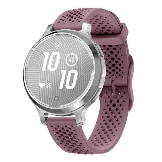 For Garmin Lily 2 Honeycomb Mesh Pin Buckle Solid Color Silicone Watch Band(Smoky Purple)