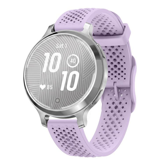For Garmin Lily 2 Honeycomb Mesh Pin Buckle Solid Color Silicone Watch Band(Lavender Purple)