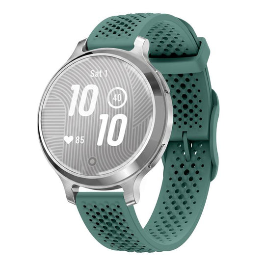 For Garmin Lily 2 Honeycomb Mesh Pin Buckle Solid Color Silicone Watch Band(Pine Green)