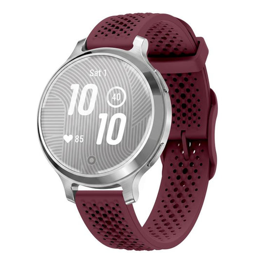 For Garmin Lily 2 Honeycomb Mesh Pin Buckle Solid Color Silicone Watch Band(Wine Red)