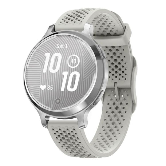 For Garmin Lily 2 Honeycomb Mesh Pin Buckle Solid Color Silicone Watch Band(Sand Gray)