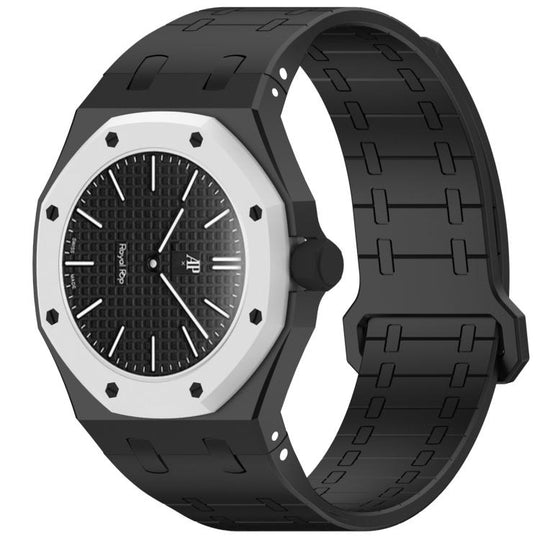 For Swatch Royal Pop Integrated Three O Clock Side Magnetic Silicone Watch Band(Black)