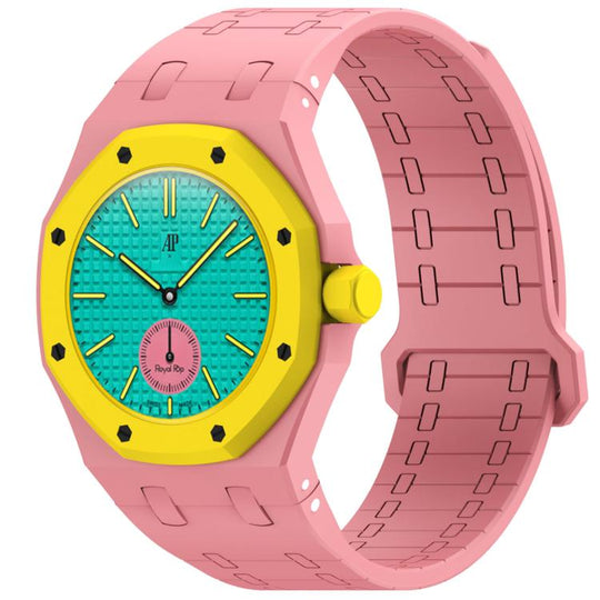 For Swatch Royal Pop Integrated Three O Clock Side Magnetic Silicone Watch Band(Pink)