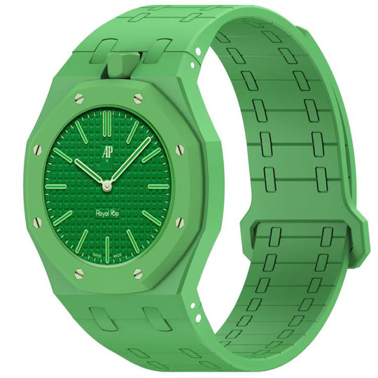 For Swatch Royal Pop Integrated Twelve O Clock Side Magnetic Silicone Watch Band(Grass Green)