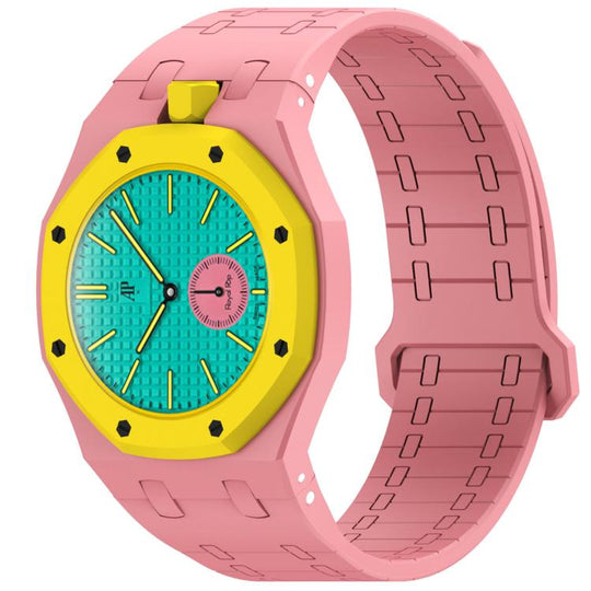 For Swatch Royal Pop Integrated Twelve O Clock Side Magnetic Silicone Watch Band(Pink)