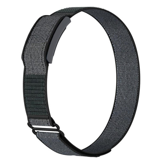 For Amazfit Helio Strap Nylon Hook and Loop Fastener Watch Band Armband(Black Gray)