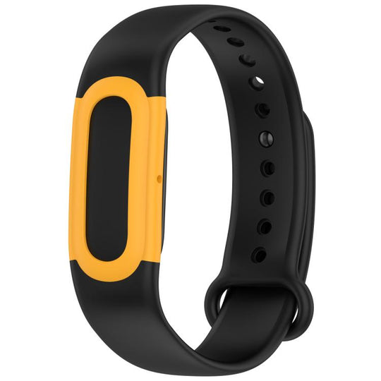 For Google Fitbit Air Watch Frame Integrated Reverse Buckle Silicone Watch Band(Black Yellow)