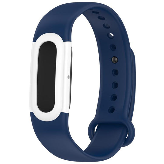 For Google Fitbit Air Watch Frame Integrated Reverse Buckle Silicone Watch Band(Midnight Blue White)