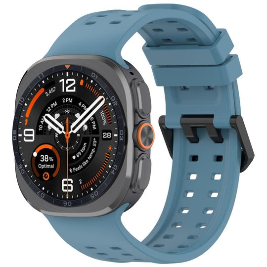 For Galaxy Watch Ultra2 2026 / 2025 / 1 2024 Double-Row Pin Buckle Silicone Watch Band(Blue)