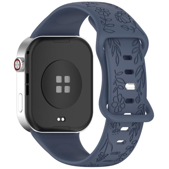 For Xiaomi Band  10 Pro / Redmi Watch 6 / 5 Sunflower Pattern Butterfly Buckle Silicone Watch Band(Blue Gray)