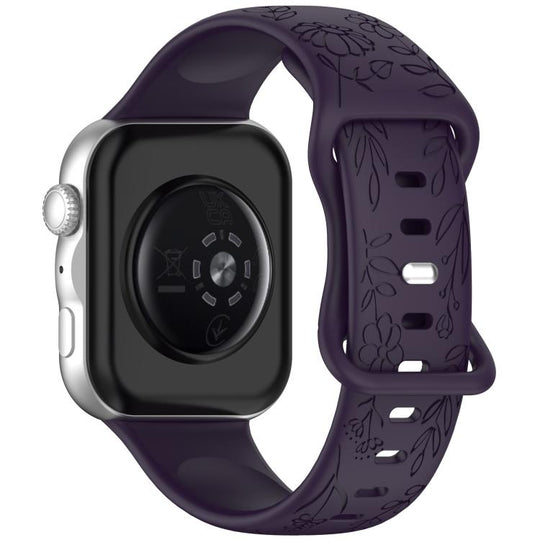 For Huawei Watch Fit 5 / Fit 5 Pro / Fit 4 Sunflower Pattern Butterfly Buckle Silicone Watch Band(Dark Cherry)
