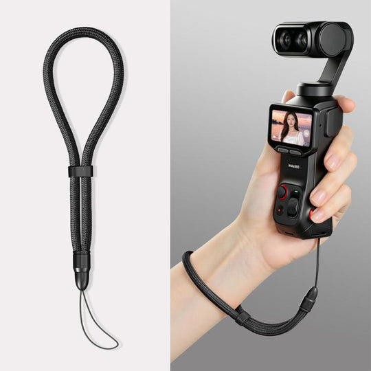 Thin-Strap Style Anti-Loss Self-Locking Adjustable Camera Wrist Lanyard(Classic Black)