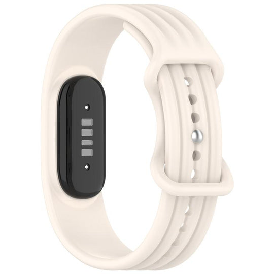 For Google Fitbit Air Vertical Texture Butterfly Buckle Solid Color Silicone Watch Band(Starlight)