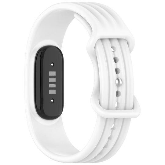 For Google Fitbit Air Vertical Texture Butterfly Buckle Solid Color Silicone Watch Band(White)