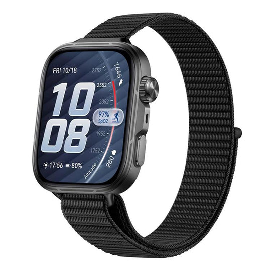 For Huawei Watch Fit 5 / Fit 5 Pro / Fit 4 Slim Style Nylon Hook And Loop Fastener Watch Band(Black)