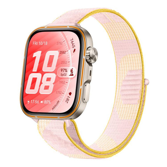 For Huawei Watch Fit 5 / Fit 5 Pro / Fit 4 Slim Style Nylon Hook And Loop Fastener Watch Band(Serene Pink)