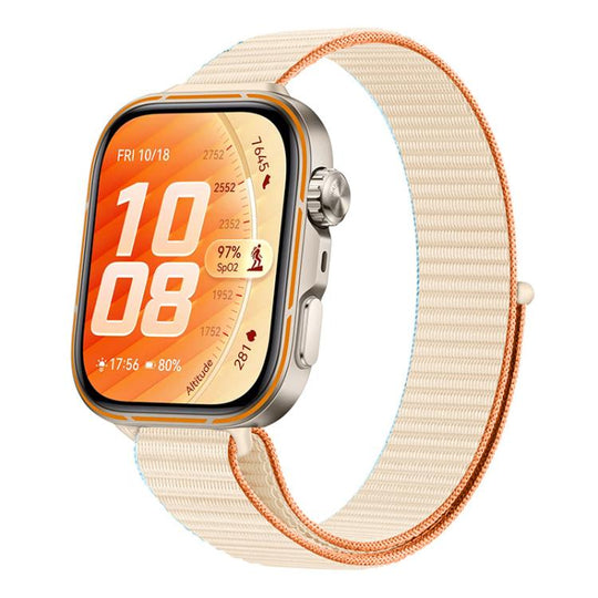 For Huawei Watch Fit 5 / Fit 5 Pro / Fit 4 Slim Style Nylon Hook And Loop Fastener Watch Band(Cream)