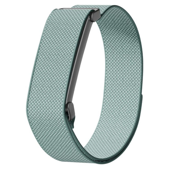 For Google Fitbit Air Metal Frame Grid Texture Nylon Hook And Loop Fastener Watch Band(Misty)