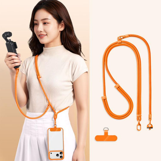 For DJI Osmo Pocket 4 / 3 Adjustable Long And Short Anti-Loss 3-in-1 Crossbody Camera Strap(Orange)