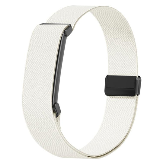 For Google Fitbit Air Metal Frame Magnetic Clasp Nylon Elastic Arm Band(Starlight)