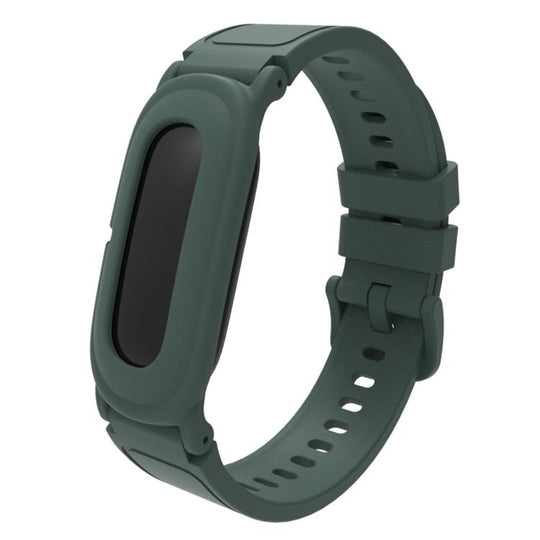 For Google Fitbit Air Solid Color Integrated Soft TPU Watch Band(Pine Green)