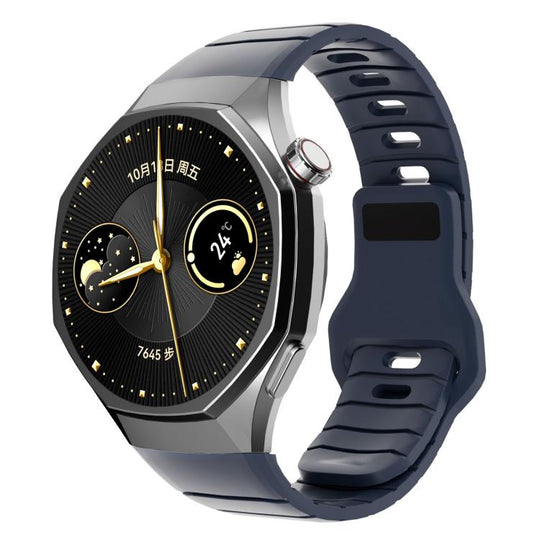 For Huawei Watch GT 6 Pro Dedicated Connector Armor-Style Reverse Buckle Silicone Watch Band(Blue)