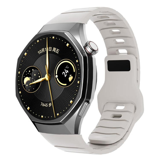 For Huawei Watch GT 6 Pro Dedicated Connector Armor-Style Reverse Buckle Silicone Watch Band(Starlight)