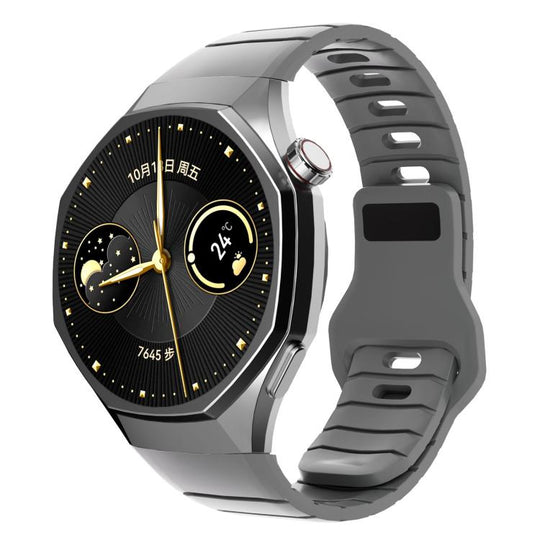 For Huawei Watch GT 6 Pro Dedicated Connector Armor-Style Reverse Buckle Silicone Watch Band(Gray)