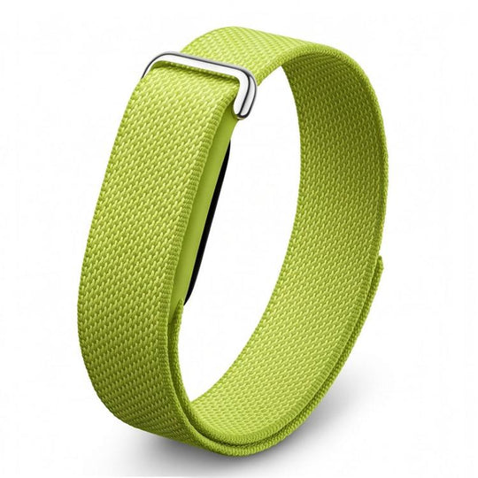 For Google Fitbit Air Metal Connector Nylon Loop Hook and Loop Fastener Watch Band(Meadow Green)