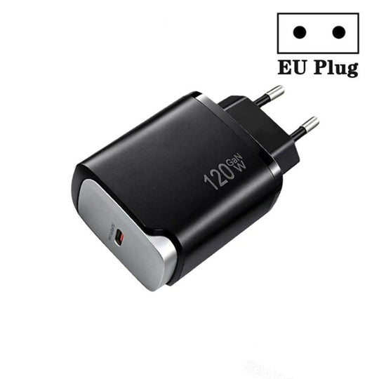 PD48 GaN 120W USB-C Fully Compatible Protocol Charger for Laptops, EU Plug(Black)