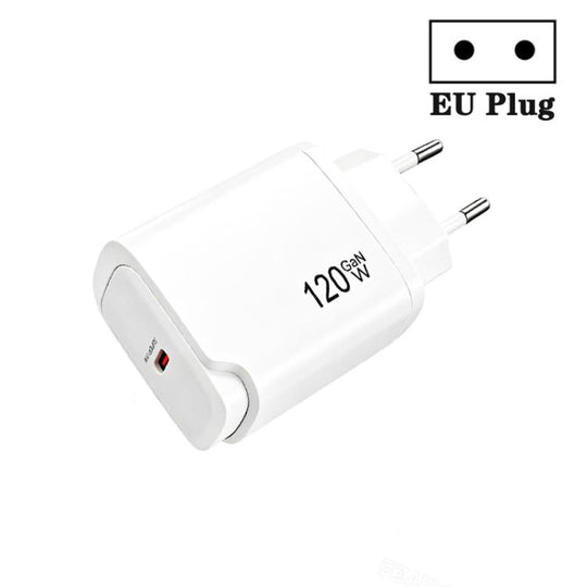 PD48 GaN 120W USB-C Fully Compatible Protocol Charger for Laptops, EU Plug(White)