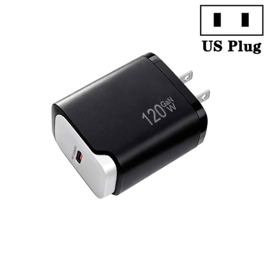 PD48 GaN 120W USB-C Fully Compatible Protocol Charger for Laptops, US Plug(Black)