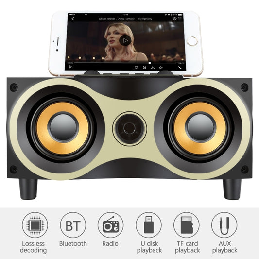 X6 Portable Wooden Wireless Speaker Subwoofer Stereo Radio FM Desktop Bluetooth Speakers - Desktop Speaker by buy2fix | Online Shopping UK | buy2fix