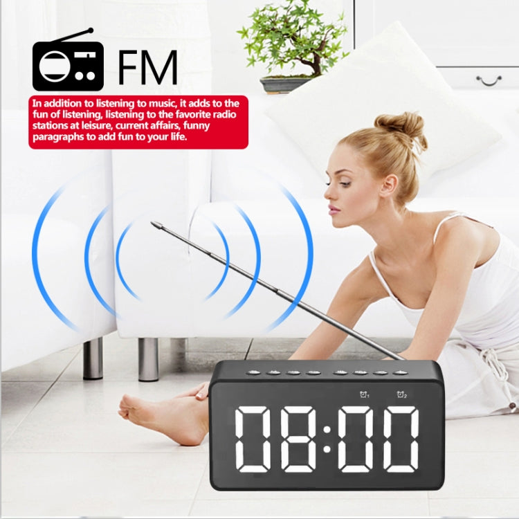 AEC BT506 Speaker with Mirror, LED Clock Display, Dual Alarm Clock, Snooze, HD Hands-free Calling, HiFi Stereo(Black) - Desktop Speaker by AEC | Online Shopping UK | buy2fix