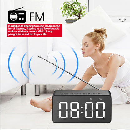 AEC BT506 Speaker with Mirror, LED Clock Display, Dual Alarm Clock, Snooze, HD Hands-free Calling, HiFi Stereo(Black) - Desktop Speaker by AEC | Online Shopping UK | buy2fix