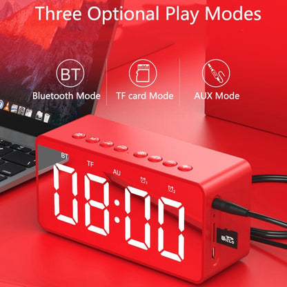 AEC BT506 Speaker with Mirror, LED Clock Display, Dual Alarm Clock, Snooze, HD Hands-free Calling, HiFi Stereo(Black) - Desktop Speaker by AEC | Online Shopping UK | buy2fix