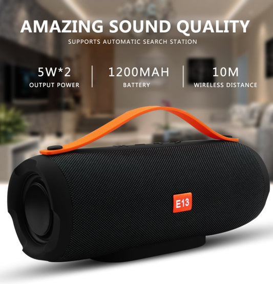 E13 Mini Portable Wireless Bluetooth Speaker Stereo Speakerphone Radio Music Subwoofer Column Speakers with TF FM, RED - Desktop Speaker by buy2fix | Online Shopping UK | buy2fix