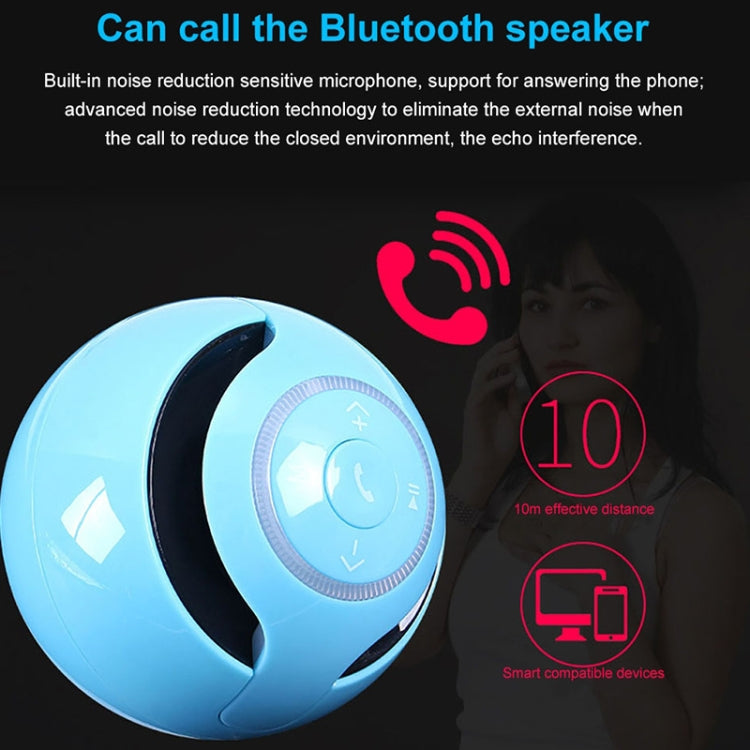 A18 Ball Bluetooth Speaker with LED Light Portable Wireless Mini Speaker Mobile Music MP3 Subwoofer Support TF (Blue) - Desktop Speaker by T&G | Online Shopping UK | buy2fix