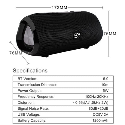BY Portable Bluetooth Speaker Waterproof Wireless Loudspeaker 3D Stereo Music Surround Sound System Outdoor Speakers Support TF AUX(Red) - Desktop Speaker by buy2fix | Online Shopping UK | buy2fix