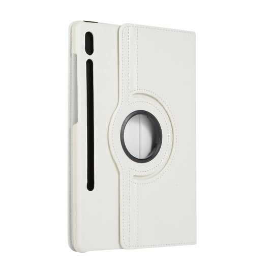ENKAY 360 Degree Rotation Lichi Texture Leather Case with Holder for Samsung Galaxy Tab S6 10.5 T860 / T865(White) - Other Galaxy Tab PC by ENKAY | Online Shopping UK | buy2fix