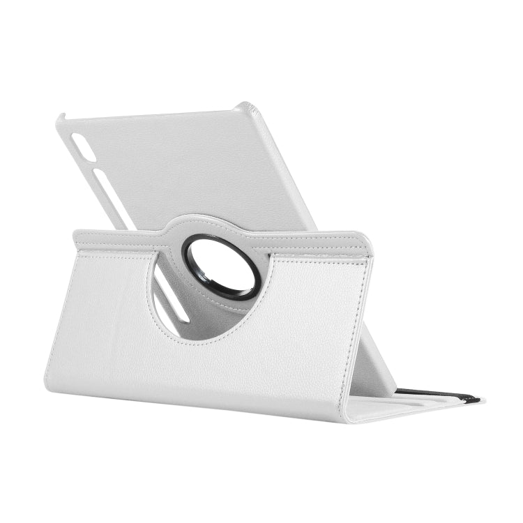 ENKAY 360 Degree Rotation Lichi Texture Leather Case with Holder for Samsung Galaxy Tab S6 10.5 T860 / T865(White) - Other Galaxy Tab PC by ENKAY | Online Shopping UK | buy2fix