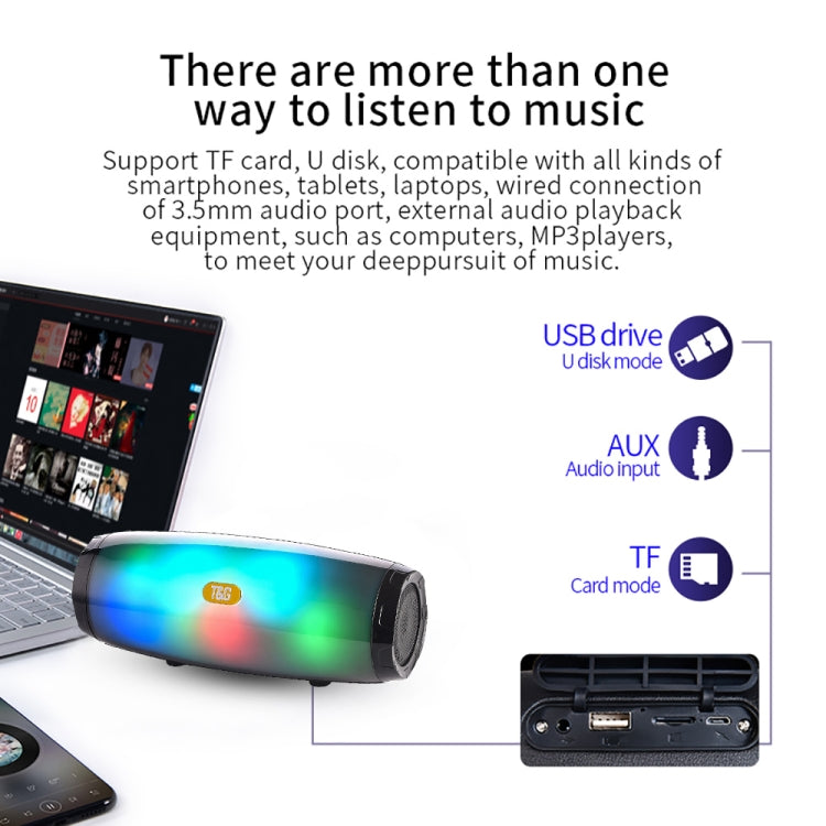 T&G TG165 5W*2 Portable Wireless Speaker Speaker With Dancing LED Flashing Light Mp3 AUX USB FM Radio Stereo Subwoofer(Red) - Desktop Speaker by T&G | Online Shopping UK | buy2fix